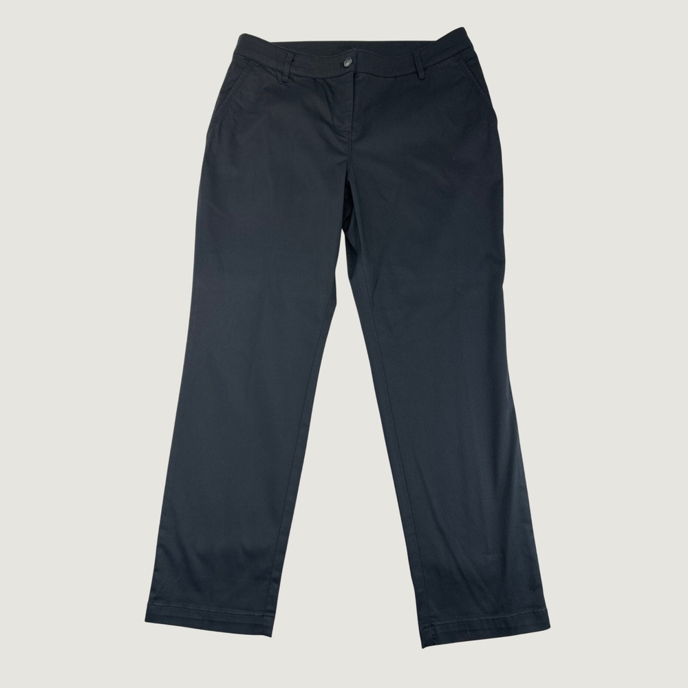 Tommy Bahama Pants Womens 12 Black Straight Leg Stretch Cotton Tencel Travelwear